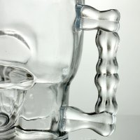 Стъклена халба във формата на череп, снимка 2 - Чаши - 43129034