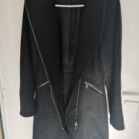 Черно дълго палто с подплата , снимка 4 - Палта, манта - 38491550