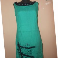 Ленена рокля в зелено  Salkim, снимка 3 - Рокли - 27747672
