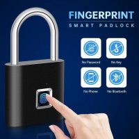 Дигитален Катинар с Батерия SmartLock Fingerprint Заключване чрез Пръстов Отпечатък Цифров Катинар, снимка 3 - Други - 43284355