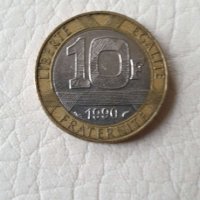 Монета От 10 Френски Франка От 1990г., снимка 1 - Нумизматика и бонистика - 28194123