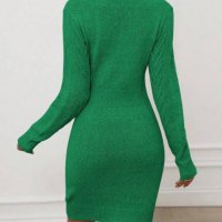 Стилна рокля в зелено , снимка 3 - Рокли - 43863532