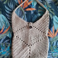 Плажна чанта, плетена на една кука, снимка 1 - Чанти - 37650315