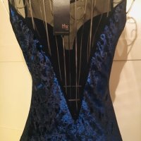 Дамска рокля в тъмно синьо с тюл Размер М, снимка 9 - Рокли - 27780537