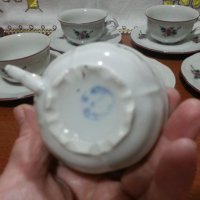 Стар български порцелан чашки за кафе барок, снимка 4 - Антикварни и старинни предмети - 42963224