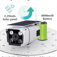 Външна IP Camera Соларна батерия WiFi Камера Водоустойчива 960P, снимка 3 - IP камери - 38091690