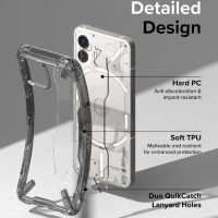 Удароустойчив твърд кейс за NOTHING PHONE 1 от Ringke Fusion X - прозрачен, снимка 2 - Калъфи, кейсове - 44910212