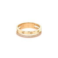 Златен дамски пръстен 2,44гр. размер:59 14кр. проба:585 модел:21888-2, снимка 1 - Пръстени - 44104106