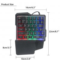 Геймърска клавиатура за лява ръка с подсветка, снимка 2 - Клавиатури и мишки - 30735593