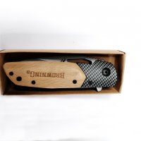 	Browning В9 Сгъваем автоматичен джобен нож с дървени чирени и метални елементи с, снимка 3 - Ножове - 34892977