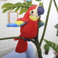 ✨Плюшена играчка говорещ папагал - 2 цвята /син, зелен, червен/, снимка 4 - Плюшени играчки - 37031454
