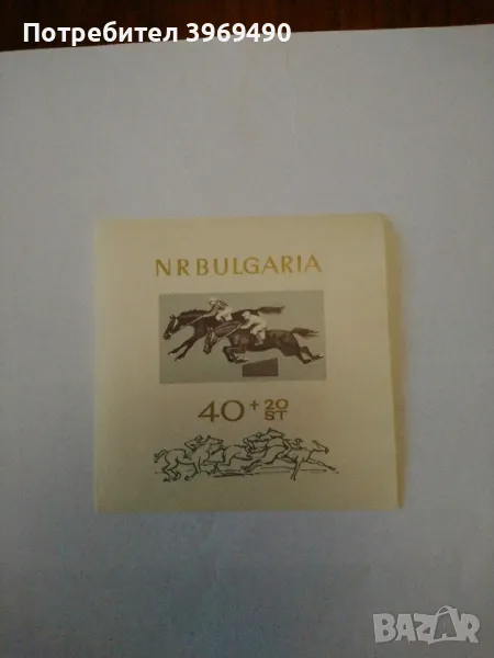 Голяма пощенска марка блок от България 1965 г., снимка 1