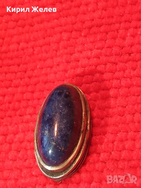 ЛАПИС ЛАЗУЛИ ГОЛЯМ НАТУРАЛЕН ШЛИФОВАН СКЪПОЦЕНЕН КАМЪК в СРЕБЪРЕН ОБКОВ от СТАРИНЕН ПРЪСТЕН 38381, снимка 1