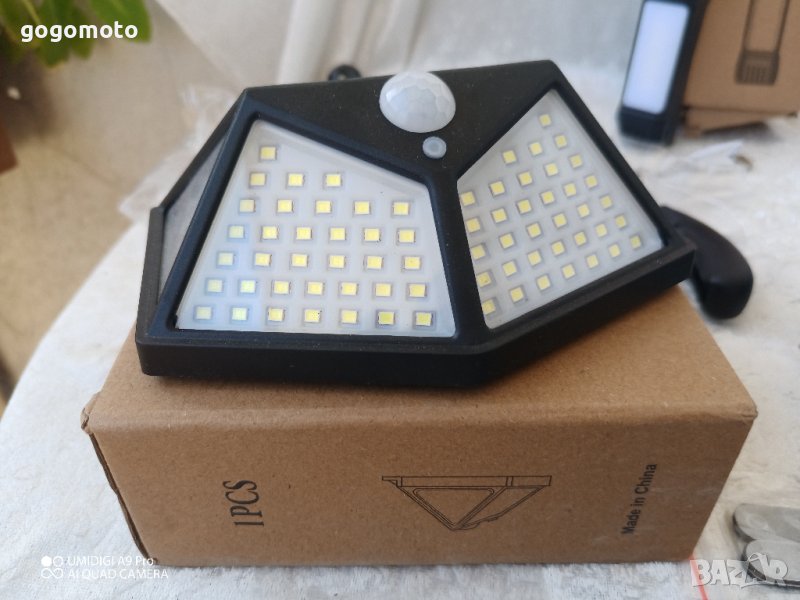 НОВО! LED, ЛЕД Соларна лампа пирамида със сензор за движение + сензор за светлина -100 ЛЕД, снимка 1