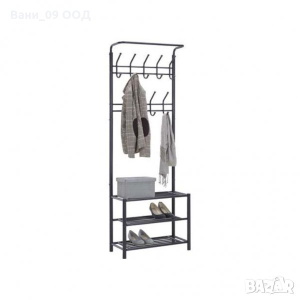 185 см Стоманена закачалка с етажерка за обувки, снимка 1