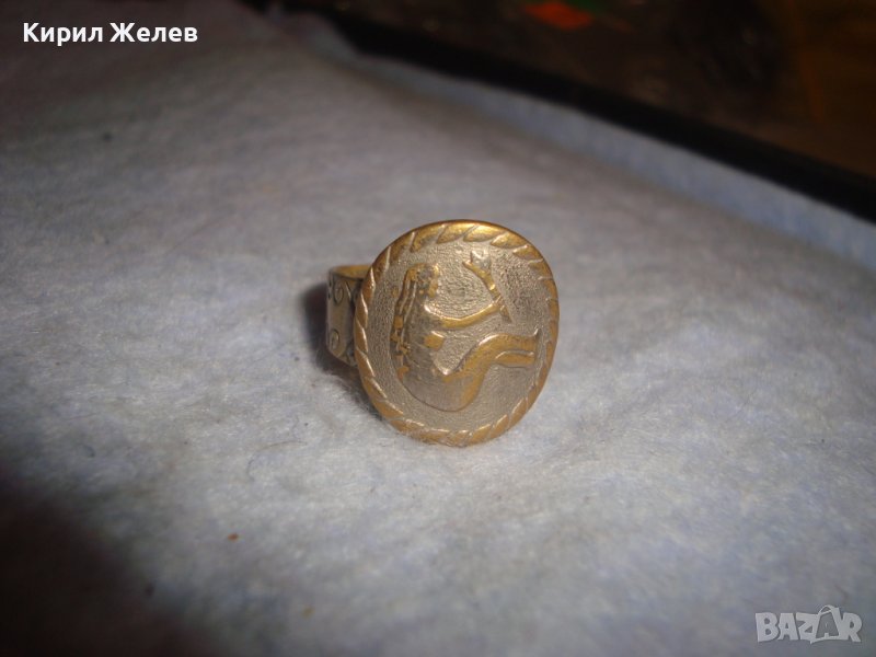 ЕРОТИЧЕН СТАРИНЕН БРОНЗОВ ОРНАМЕНТИРАН ПРЪСТЕН ПОСРЕБРЕН МАЙСТОРСКИ УЛТРА РЯДЪК за КОЛЕКЦИЯ 29138, снимка 1