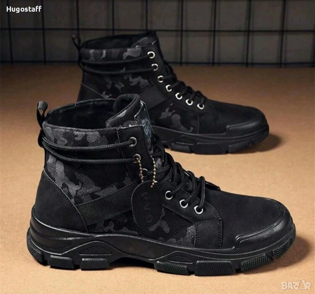 Нови мъжки кубинки черни камуфлажни непромокаеми ботуши тактически обувки 44/45, снимка 1