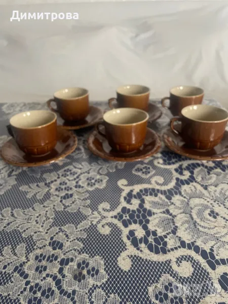 Сервиз за кафе - кафяв, снимка 1