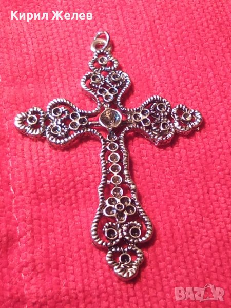 СРЕБРИСТ ФИЛИГРАНЕН ТИП КРЪСТ ГОЛЯМ 87133, снимка 1