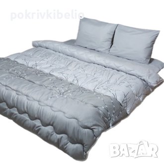 Комплект спално бельо с прошита зимна олекотена завивка микрофибър в размер за спалня. Произход БГ. , снимка 1