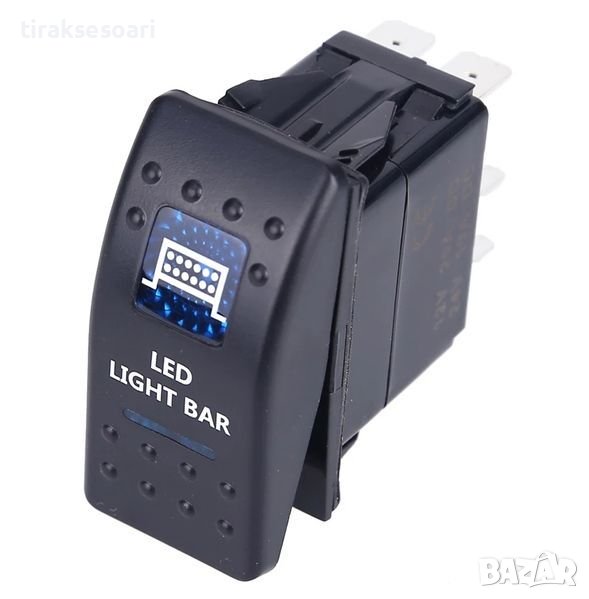 Копче/бутон с надпис LED LIGHT BAR за вграждане 12V - 24V, снимка 1