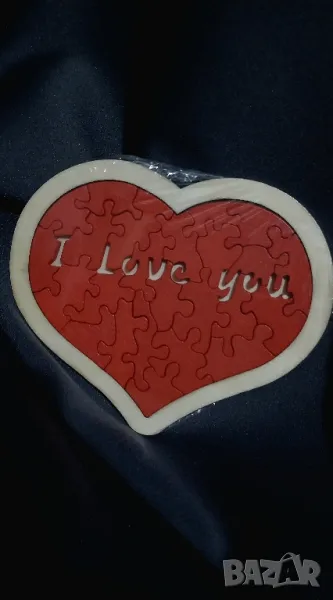 Страхотен дървен пъзел -Обичам те ❤️, снимка 1