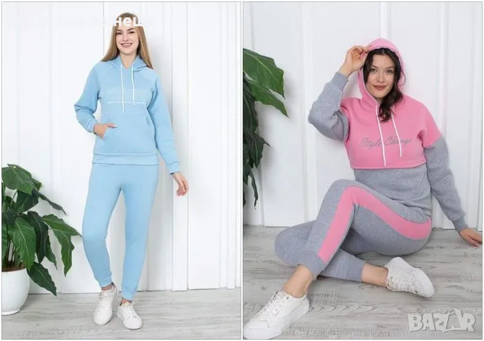 Дамски иватиран спортен комплект - 2 налични цвята Код D1240, снимка 1