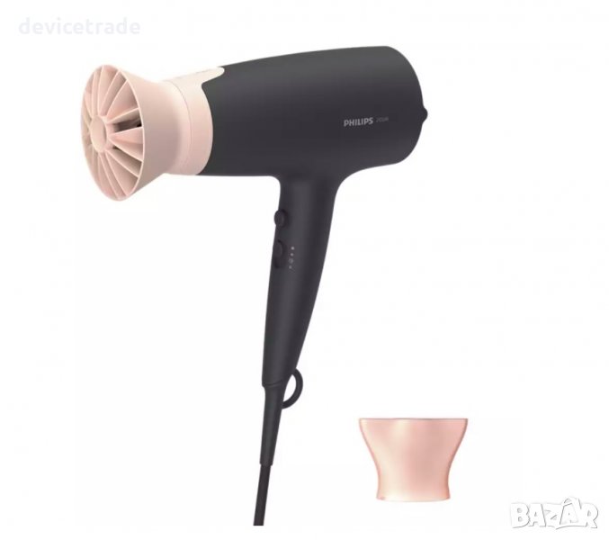 Сешоар PHILIPS 2100W DC motor ThermoProtect, Черен/Розов, BHD350/10, снимка 1