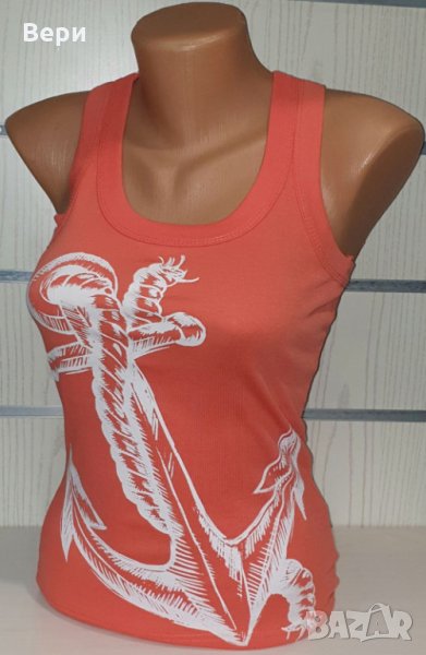 Нов дамски потник корал с трансферен печат Голяма котва, морски, снимка 1