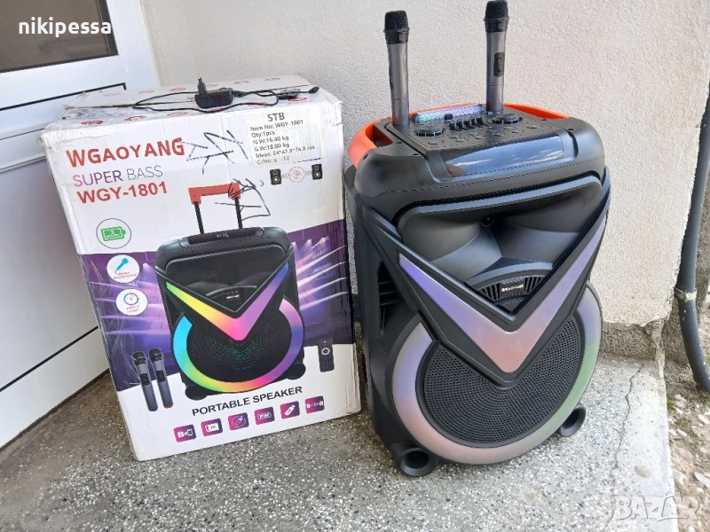 Караоке , колона , музика , микрофон , usb , bluetooth, снимка 1