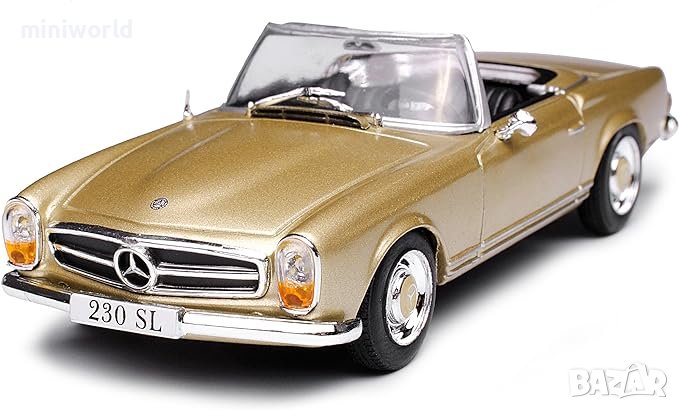 Mercedes-Benz 230 SL pagoda Cabriolet w113 1963 - мащаб 1:43 на Atlas модела е нов PVC дисплей-кейс, снимка 1