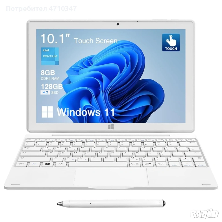 Четири – Ядрен 2v1 Лаптоп-таблет Oliver Book, снимка 1