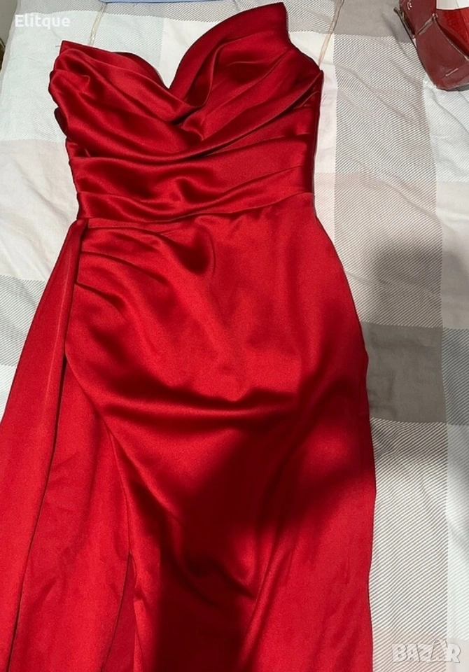 ⭐️Дълги сатенени рокли с цепка, снимка 1