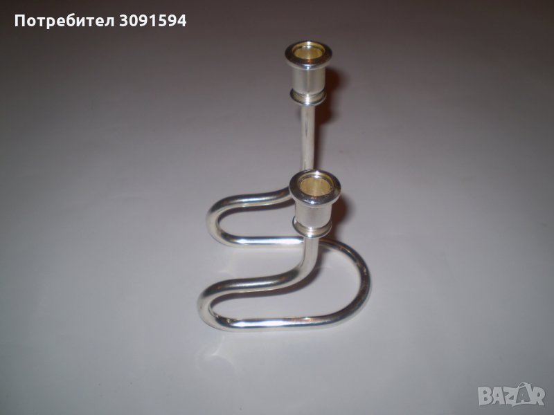 Посребрен двоен свещник, снимка 1
