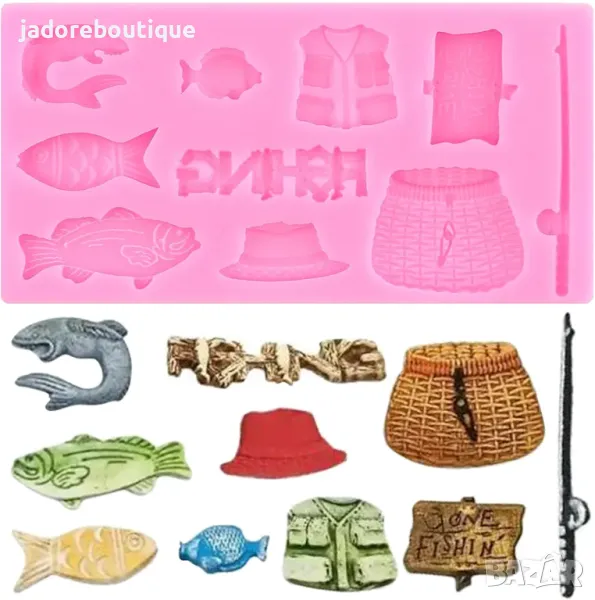 Силиконов молд Риболов, снимка 1
