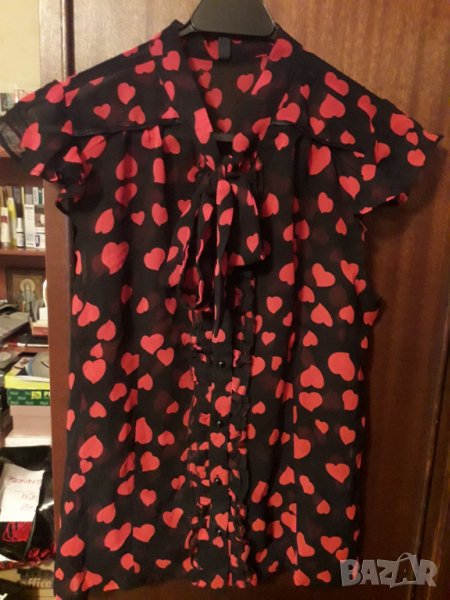 Дамска лятна ефирна блуза риза с панделка нова, снимка 1