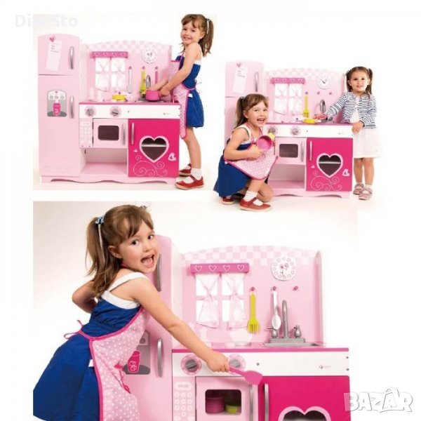 Детска кухня (дървена) - Classic World - Розова, снимка 1