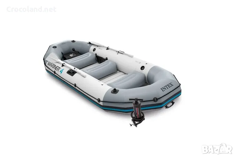 Надуваема лодка Intex Mariner 4, 297 x 127 см, SUPER TOUGH™ PVC, за 4 души, сива, снимка 1