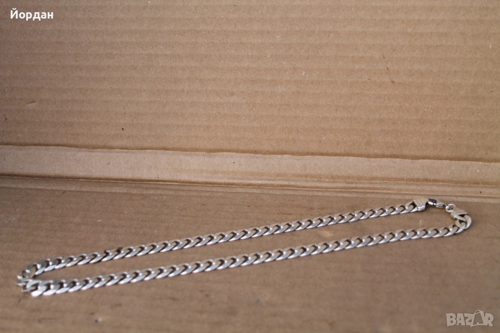 Мъжки сребърен ланец/синджир, снимка 1