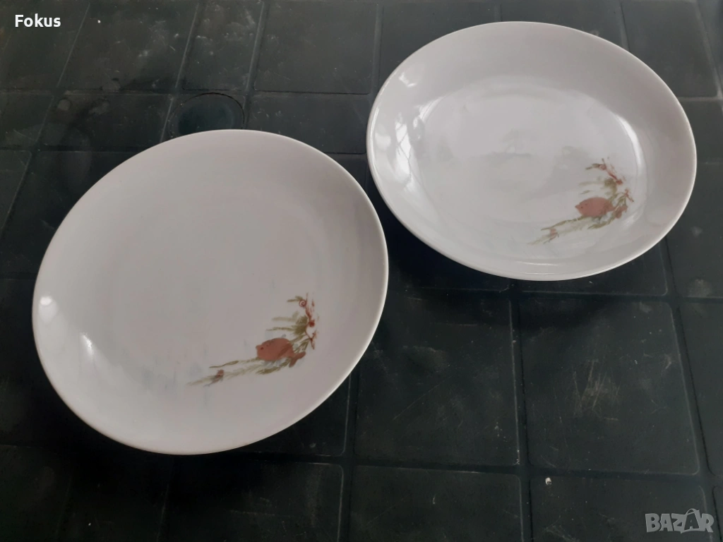 Български детски порцелан - лот от две чинии, снимка 1