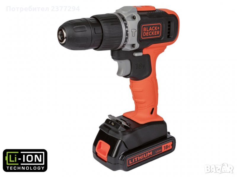 ПРОМОЦИЯ!!! Продавам винтоверти BLACK+DECKER BDASB18V с батерия и зарядно, снимка 1