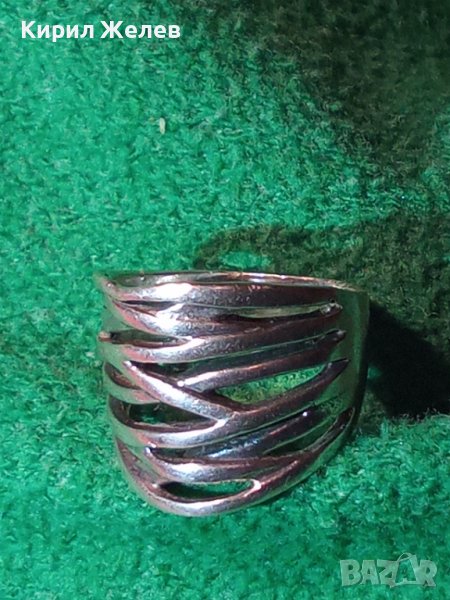 ШИКОЗЕН АЖУРЕН СРЕБЪРЕН АРТ ДИЗАЙН ПРЪСТЕН СРЕБРО 925 МАЙСТОРСКО БИЖУ 26916, снимка 1