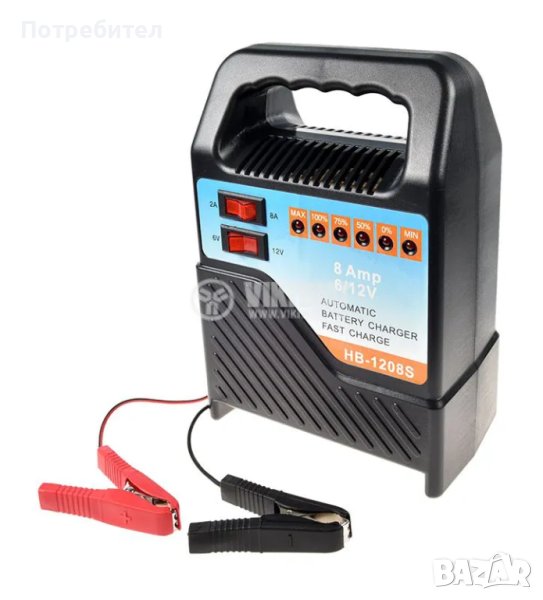 Ново Зарядно за акумулатор Fast Charge 8A/2A, 6/12V, NB-1208S, снимка 1