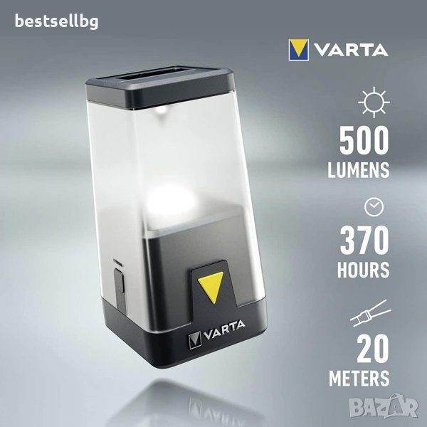Мощна къмпинг LED лампа Varta лед фенер за палатка аварии риболов, снимка 1
