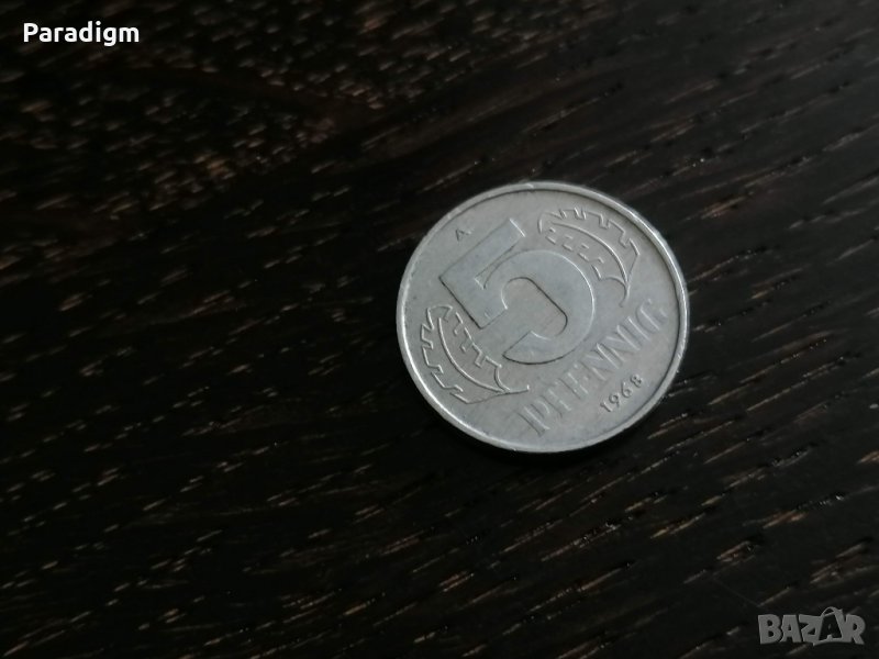 Монета - Германия - 5 пфенига | 1968г.; серия А, снимка 1