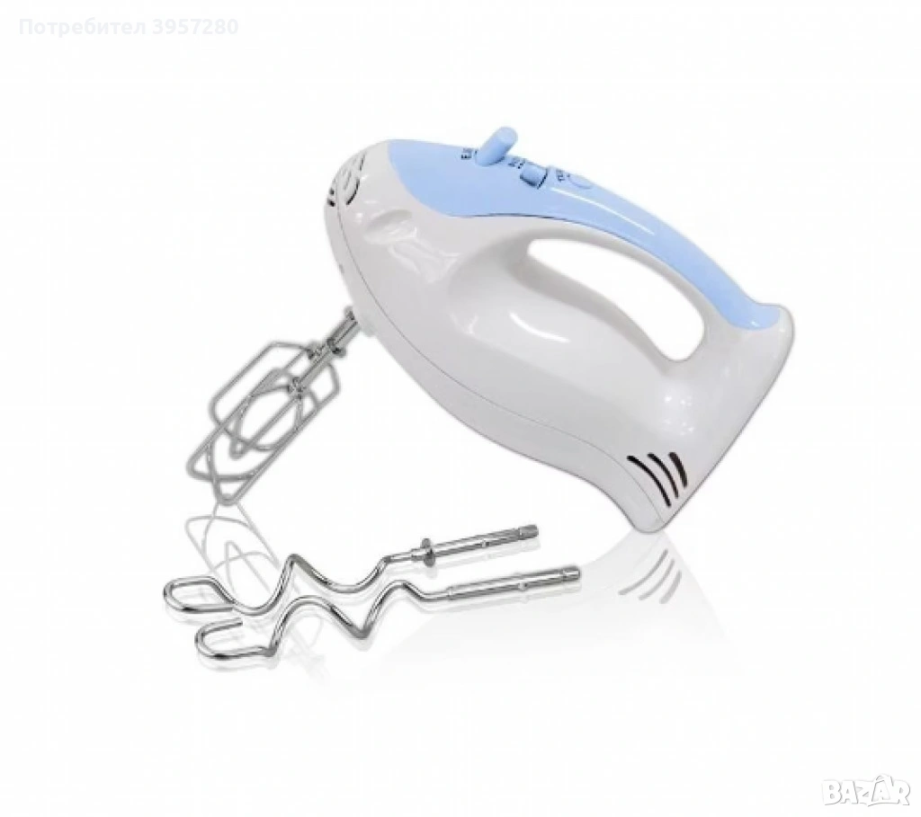 Миксер, 200W,бял/син,5 степени, снимка 1