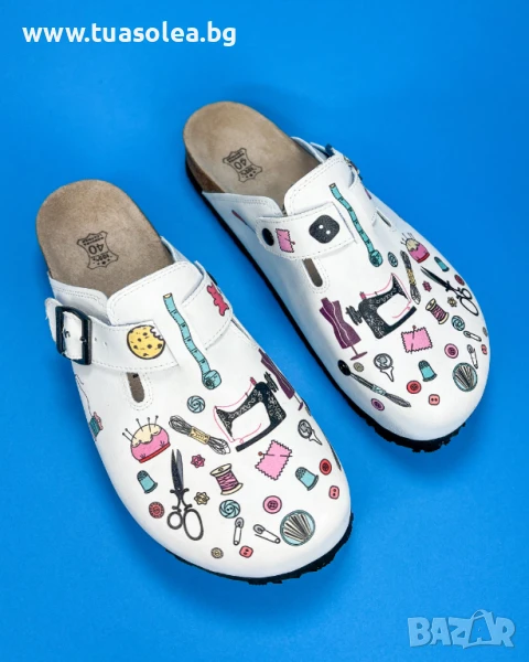 🥁 Намаление - Ортопедични чехли със стелка от естествен велур | Марка Tuasolea, снимка 1