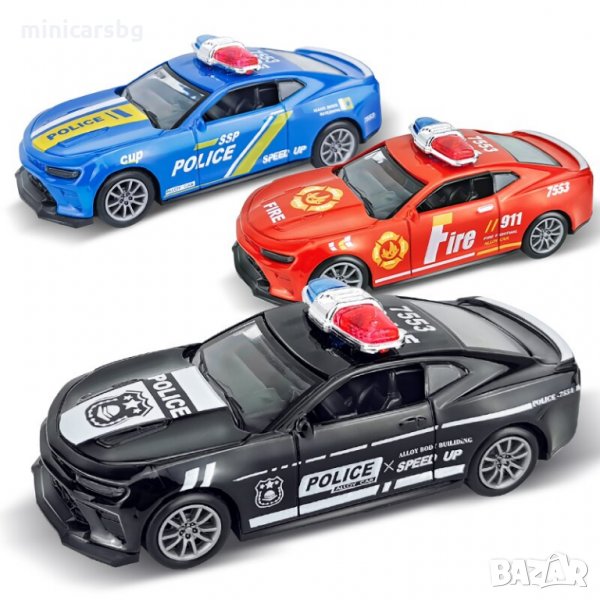 Метални колички: Ford Mustang Полиция (Форд Мустанг), снимка 1