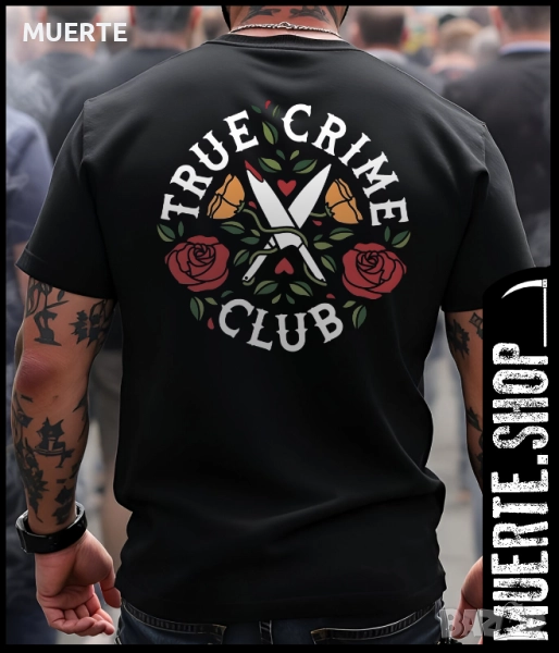 Тениска с щампа TRUE CRIME CLUB, снимка 1