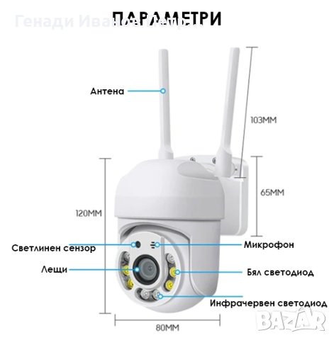 Wi-fi камера 1080P, снимка 1